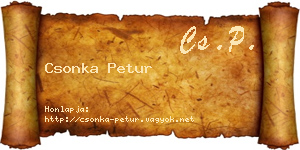 Csonka Petur névjegykártya